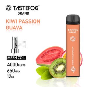 DX Tastefog Lux Bars Puffs Stylo Vape jetable 4000 bouffées rechargeables 5% Nic avec prix de gros