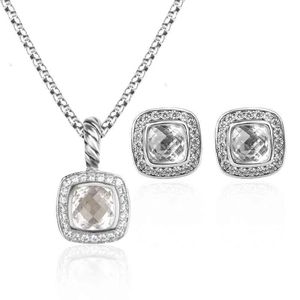 DY 18 carats plaqué or grenat collier ensembles de bijoux de luxe designer diamant bijoux oreille boucles d'oreilles de mode pour les femmes cadeau de fête de fiançailles de mariage