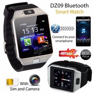 Universal DZ09 Montres intelligentes 1,54 pouces Carte SIM TF Appel d'urgence Portable Micro SMS Bracelet anti-perte avec emballage de vente au détail