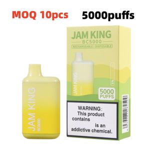 E cigarette BC5000 Jam King Vapes Jetable Puff 10000 Einweg Vape 13.ml saveur de jus 50mg 650mAh Puffbar rechargeable Bang 5000 bouffées 7000 7k Ti7000