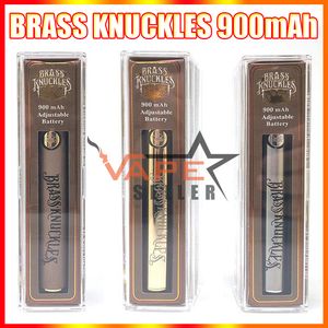 Cigarrillo electrónico Batería de nudillos de latón 900 mAh Oro Madera Plata Recargable VV Precalentamiento Baterías Vape Pluma para 510 Cartuchos de hilo