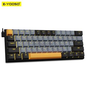 E-YOOSO Z11 USB Mécanique Gaming Clavier Filaire Rouge Commutateur 61 Touches Gamer Russe Brésilien Portugais pour Ordinateur PC Portable HKD230808