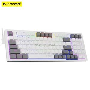 E-YOOSO Z94 USB Clavier de Jeu Mécanique Filaire Monochrome Rétroéclairé 94 Touches Russe Brésilien Portugais pour Compute Laptop PC HKD230808