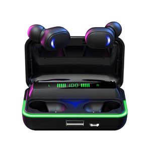 Écouteur Bluetooth E10 TWS Écoute de bruit de bruit 3d Hifi Sound Haign Breath Light Charging
