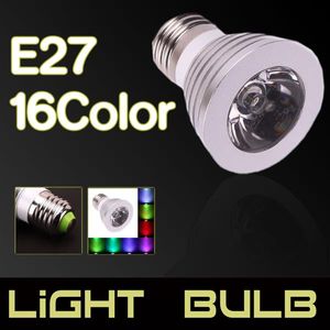 E27 3W 85V-265V 16 couleurs télécommande projecteur LED variable nouveau et de haute qualité projecteurs LED éclairage intérieur