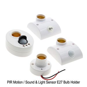 E27 pied de lampe capteur PIR infrarouge douille d'ampoule murale automatique/capteur de contrôle de la lumière sonore support d'ampoule