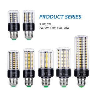 Ampoule LED épis de maïs E27, 220V, E14 110V 5736 AC85-265V, lumières à économie d'énergie 3.5W 5W 7W 9W 12W 15W 20W, sans scintillement