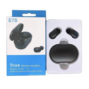 E7S Bluetooth Casques TWS Écouteurs sans fil Casque Hifi Sound BT 5.0 Led Écouteurs à affichage numérique avec emballage de vente au détail