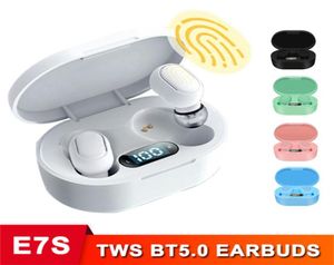 E7S TWS Black Ear Bud True Auriculares inalámbricos Bluetooth Control táctil Auriculares intrauditivos estéreo a prueba de agua con estuche de carga Construido8035957