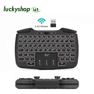 Rii RK707 trois-en-un clavier sans fil multifonction 2,4 GHz poignée de jeu portable combinaison clavier et souris rechargeable 62 touches