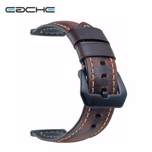 Eache 20 mm 22 mm 24 mm 26 mm Bracelet de montre en cuir véritable Marron foncé Marron clair Rouge Noir Bracelet de montre en cuir tanné à l'huile classique T190702