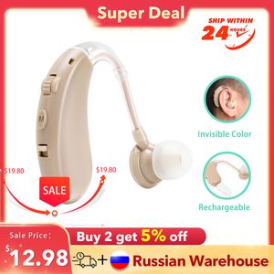 Ear Care Supply AICARE Rechargeable Mini Digital Hearing Aid Sound Amplifier for Elderly Deafness BTE Audio Amplifier Ear Aids Adjustable 230804