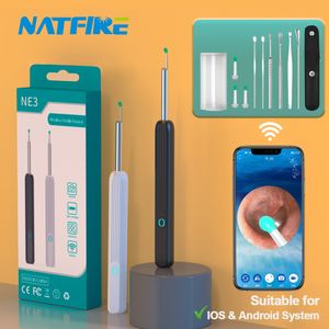 Ear Care Supply NATFIRE NE3 Ear Cleaning Kit Smart Visual Ear Sticks 1296P Ear Wax Removal Tool Wireless Ear Cleaner with Camera LED Light 230306