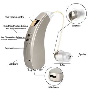 Ear Care Supply Prothèse auditive rechargeable Audifonos Mini amplificateur de son Prothèses auditives sans fil pour personnes âgées Perte modérée à sévère Chute 230804