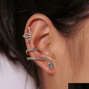 Garfo de orejas Fashion Snake Earing Clips puños sin perforar punk Punk Cipar Pendientes para mujeres Menores Accesor de joyería de personalidad DH7QB