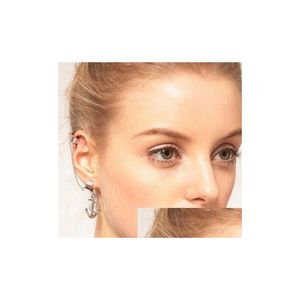 Boucles d'oreilles tendance rétro, personnalité sauvage, sans oreilles percées, ancre de bateau, sans clip suspendu, livraison directe, bijoux Dhnkg