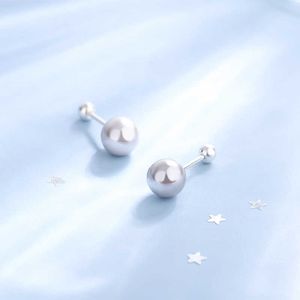 Boucles d'oreilles Sélection stricte de perles d'eau douce en argent 925 sous l'arbre ginkgo, petites boucles d'oreilles pour femmes YE0058