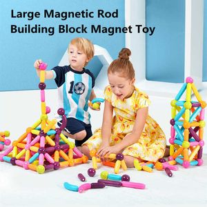 Éducation de la petite enfance DIY Stick Magnetic Stick Développement Intellectual Capacité Grand Taille Grand Taille Bâtiment Magnet Jouets Kid Jouets Q0723