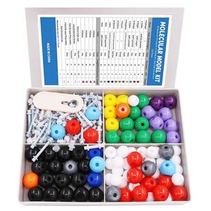 240pcs Kit de modelo molecular Atom científico Modelos moleculares Modelos codificados por la química del color de átomos y moléculas para niños