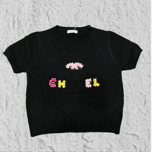 début du printemps femmes chandails designer pull femmes mode perles lettres tricots femmes mince à manches courtes tops en tricot