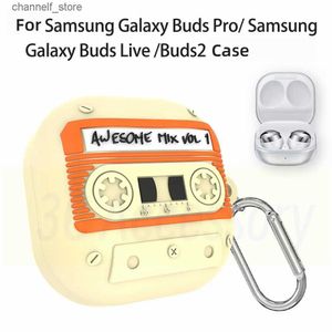 Accessoires pour écouteurs Cassette rétro 3D nouveau pour Samsung Galaxy Buds FE/Live/pro/2 étui de dessin animé Buds FE Bluetooth écouteur housse de protectionY240322