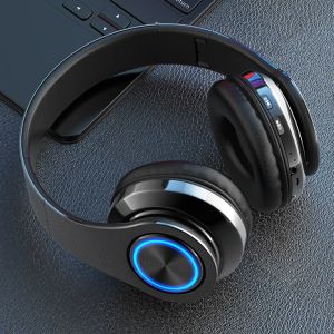 Écouteurs d'écouteurs Écouteur de talon d'écoute de jeu Bluetooth sans fil Bluetooth Gaming For TV PC Music Headset Éclairage LED avec écouteur microphone