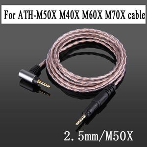 Auriculares para ATHM50X M40X M60X M70X Etc Cable de actualización de auriculares 4,4mm 2,5mm Cable de equilibrio 3,5mm estéreo 100% Cable de cobre y cristal único