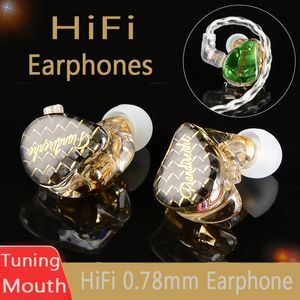 Écouteurs Nouveau Td08 Hifi Tuning bouche écouteurs 0.78 2pin résine personnalisé fièvre Iem écouteurs pour Qdc Huawei dynamique avec écouteurs Dj scène