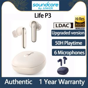 Écouteurs Original Anker Soundcore Life P3 Wireless Bluetooth Earphone TWS Version mise à niveau 50H Time de jeu ANC Bass ElewsBuds 6 MICS