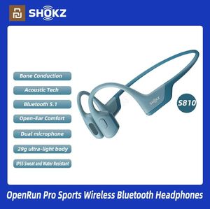 Auriculares Original AS810 SHOKZ Auriculares de conducción ósea Openrun Pro AfterShokz Bluetooth 5.1 Auriculares deportivos inalámbricos OpenEar IP55Impermeable