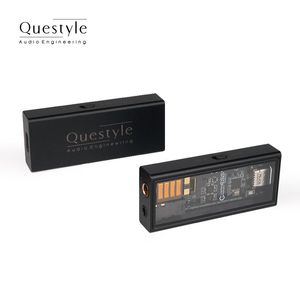 Oortelefoon Questyle M15 Draagbare Dongle Dac/hoofdtelefoonversterker Dubbele hoofdtelefoonuitgangspoorten (3,5 mm enkelzijdig + 4,4 mm gebalanceerd)