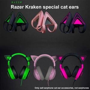 Écouteurs Razer Kraken Cat Oreilles Écouteurs intérieurs Accessoires Kraken Te V2 Gamis Gamis Gaming Decoration Pièces de remplacement