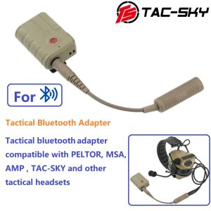 Auriculares Tacsky Tactical COMTAC Auriculares Adaptador Bluetooth para Peltor MSA Tacsky Auriculares tácticos Tacticales Sordin Airsoft Shooting Heavy