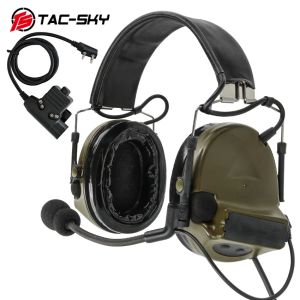 Écouteurs tacsky tactical casque comtac ii electronic shweting annule pick-up protection protection tasset de protection + u94 ptt