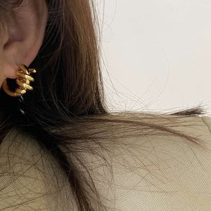 boucle d'oreille designer boucles d'oreilles haute qualité marque torsadée or argent petite taille chaîne torsadée conception cerceaux d'or pour les femmes boucle d'oreille
