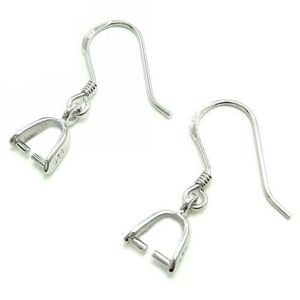 Bouteau d'oreille Tépingles Bails 925 Blantes de boucle d'oreille en argent sterling avec baies Boucle de boucle d'oreille Fils d'oreille français 18 mm 20 mm CF013 5P267H