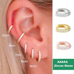 Boucles d'oreilles 2 / 6pcs 316l en acier inoxydable Boucles d'oreilles minimalistes Crystal Zirconia Small Cartilage Helix Tragus Piercing Bijoux pour les femmes