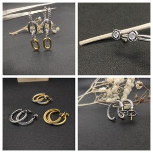 Boucles d'oreilles David Y Huggie Hoop Boucles d'oreilles Cross Designer Inspiré David Jewelry Brand Antique Clip French Twisted Cable Wire Gift
