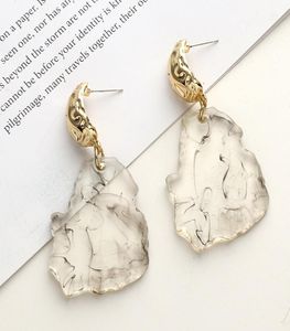 Pendientes Geométricos Exagerados Tinta Placa Acrílico Transparente Irregular7146375