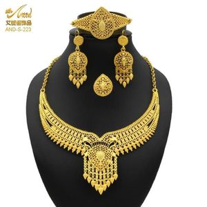 Pendientes, collar, conjunto de joyería nupcial, oro de 24 quilates, nigeriano africano y pendiente, regalo de dama de honor etíope, joyería de boda 268n