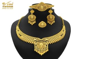 Collier de boucles d'oreilles en jeu de bijoux de mariée 24 carats d'or africain nigérian et boucles d'oreille éthiopienne cadeau de demoiselle d'honneur bijouxerie 4217648