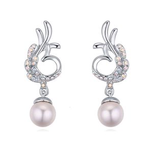 Boucles d'oreilles Swarovski Designer Luxury Fashion Women Elements Boucles d'oreilles en perles autrichiennes - Boucles d'oreilles exagérées exceptionnelles d'amour