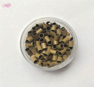 Verrouille facilement le micro-bague en cuivre 1000pcs 322838 MINI Straight Locks Copper Tube Micro Perles pour appliquer I Tip Hair7210952