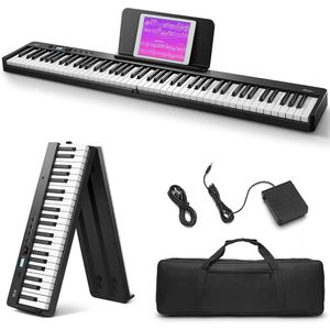 Piano numérique pliable Eastar EP-10 avec 88 touches semi-pondérées, connectivité Bluetooth et conception portable - comprend un sac de piano pour les débutants