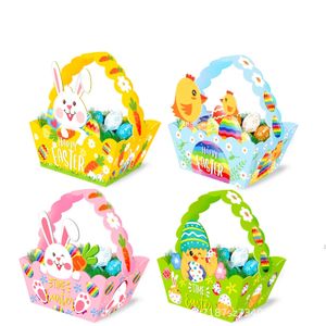 Envoltura de regalo de huevo de conejito de Pascua caja de regalos de fiesta de cesta portátil tridimensional en forma especial RRF13708