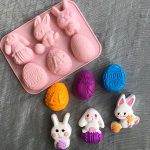 Pasen Party Cake Gebak Gereedschap Konijn Bunny Eieren Wortel Vormige 3D Chocolade Jelly Pudding Dessert Mallen