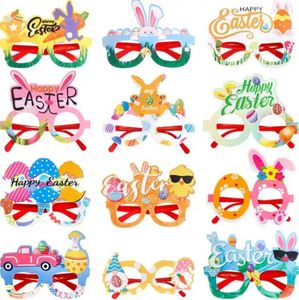 Gafas de fiesta de Pascua Marco Chick Egg Bunny Happy Easter Photo Props Stand Glass Niños y adultos Evento de primavera Decoración I0110