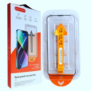 Cadre facile à installer, Kit d'installation anti-poussière, protecteur d'écran en verre trempé pour iPhone 15 14 13 pro Max 12 hd, couverture complète transparente