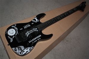 Touche ébène Custom Shop KH-2 Kirk Hammett Ouija Guitare électrique Noir Qualité supérieure