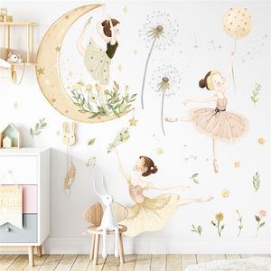 Eco-amis Dancing girl Wall Sticker pour Chambre Filles Bébé chambres Décor Amovible PVC Autocollants Maison Décoratif Stickers DIY 220217